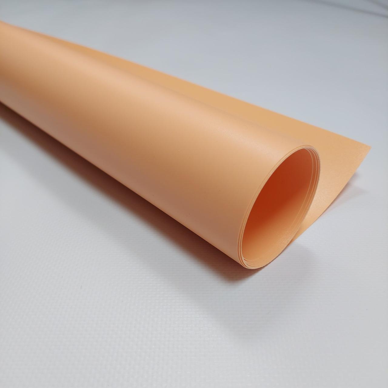 Фон вініловий матовий для предметної зйомки Помаранчевий 68×130 см ПВХ, фото 1