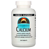 Source Naturals, кальций хелат (250 таб. по 200 мг), calcium chelate