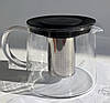 Скляний чайник заварник на 1000 мл. з металевим ситечком 9122, фото 4