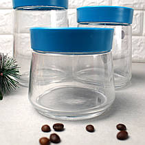 Набір банок з блакитними кришками 3 шт Luminarc Jar SWING, фото 2