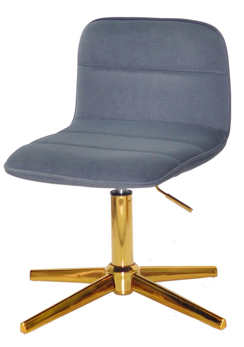 Стілець Real GD-Modern Base сірий 1004 велюр, золота хрестовина на стопах, з регулюванням висоти сидіння, фото 1