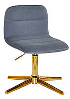 Стілець Real GD-Modern Base сірий 1004 велюр, золота хрестовина на стопах, з регулюванням висоти сидіння, фото 5