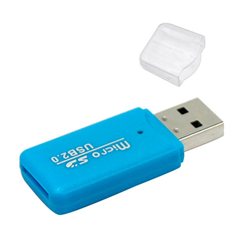 USB 2.0 MicroSD TF T-Flash кардрідер картрідер міні, кольоровий
