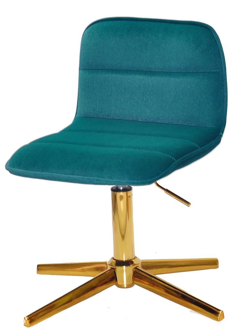 Стілець Real GD-Modern Base зелений 1003 велюр, золота хрестовина на стопах, з регулюванням висоти сидіння, фото 1