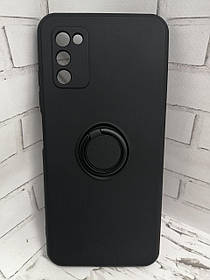 Чохол накладка для Samsung Galaxy A03s A037F протиударний магніт із кільцем Gelius чорний