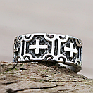 Кільце печатка перстень чоловіче сталеве CROSS 18 з медичної нержавіючої сталі 316L Хрест, фото 2