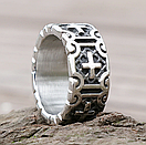 Кільце печатка перстень чоловіче сталеве CROSS 18 з медичної нержавіючої сталі 316L Хрест, фото 4