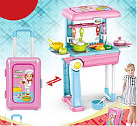 Детский набор 2in1 большая кухня в чемодане на колесах Happy Chef | Кухня детская (678-206A)