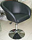 Крісло для салонів краси Мурат м'яке, хромоване, екокожа, колір чорний, фото 3