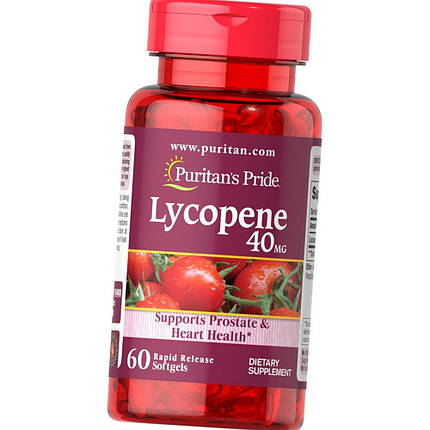 Лікопін Puritan's Pride Lycopene 40 mg 60 капсул, фото 3