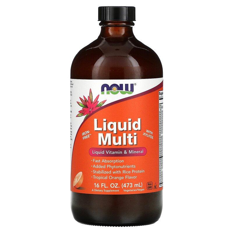 Вітаміни Liquid Multi Tropical Orange Flavor Now Foods 473 мл