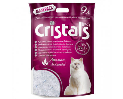 Наповнювач сілікагелевий CRISTALS Fresh Лаванда 9 л, фото 1
