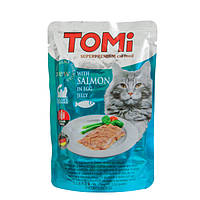 Влажный корм для кошек TOMi SALMON in egg jelly лосось в яичном желе 100 г
