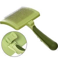 Пуходерка сликер с самоочищением для собак и кошек Safari Self-Cleaning Slicker Brush L 11,5х8,5 см