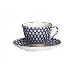 Чашка з блюдцем "Весняна. Кобальтова сітка"