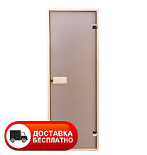 Двері для сауни Wood 60х190 дві петлі (вільха) матові