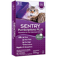 Капли от блох и клещей для котов Sentry PurrScriptions Plus Сентри весом от 2,2 кг (цена за 1 пипетку)