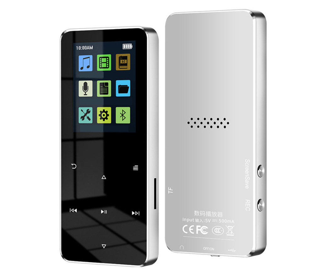 Плеєр MP3 Rijaho S08 Bluetooth 16gb HI FI з зовнішнім динаміком Сріблястий