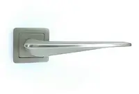 Ручка дверная межкомнатная на квадратной розетке TRION NAWARA 74 AL-AL MSN (матовый никель)
