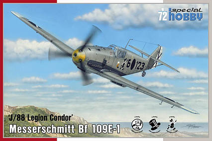 Messerschmitt Bf 109E-1 'J/88 Legion Condor'. Збірна модель літака у масштабі 1/72. SPECIAL HOBBY SH72459, фото 1