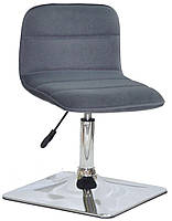 Стілець Real 4 CH — BASE сірий 1004 велюр, хромована квадратна опора, з регулюванням висоти сидіння, фото 5