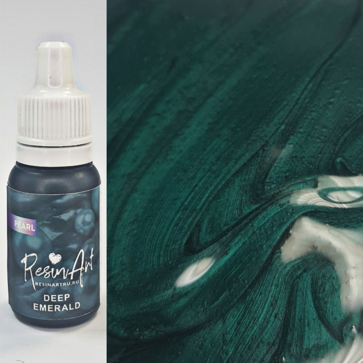 "Deep Emerald" барвник ResinArt перламутровий Pearl, для епоксидної смоли, 10 мл