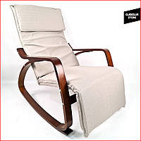Кресло-качалка Avko ARC003 Walnut (бежевый, красное дерево)