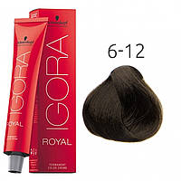 Фарба для волосся Schwarzkopf Igora Royal 6-12 Темно-Русявий Сріблясто-Пепільний 60 мл