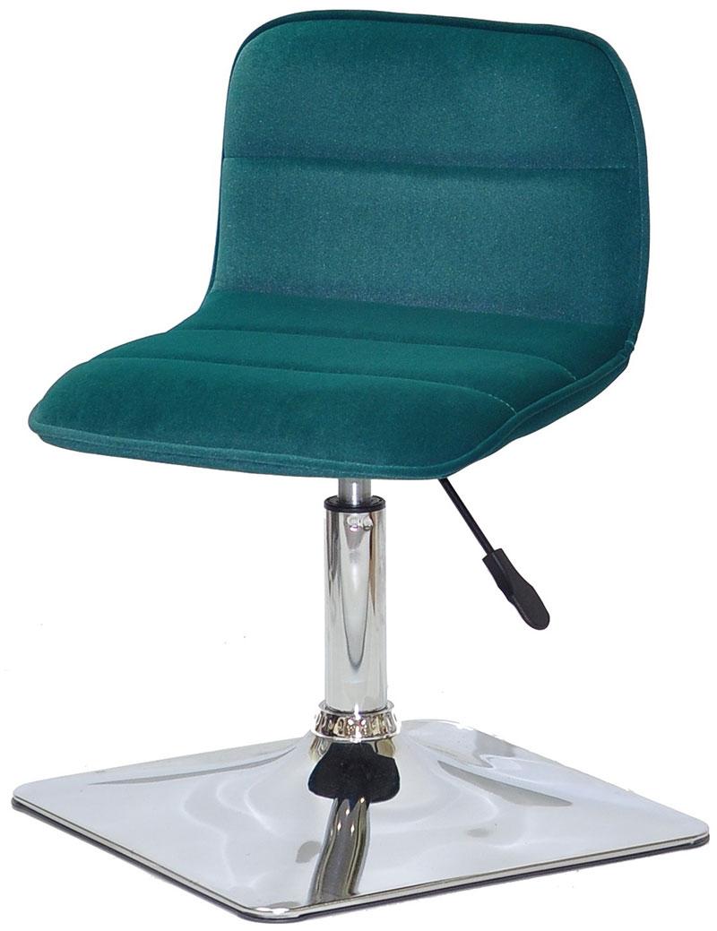 Стілець Real 4 CH — BASE зелений 1003 велюр, хромована квадратна опора, з регулюванням висоти сидіння, фото 1