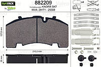 Накладки тормозные дисковые SAF SK7 BPW Knorr SB4309 с вырезом под датчик ABS ( VALEO ) 882209