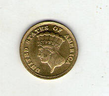 США 3 долара 1854 рік