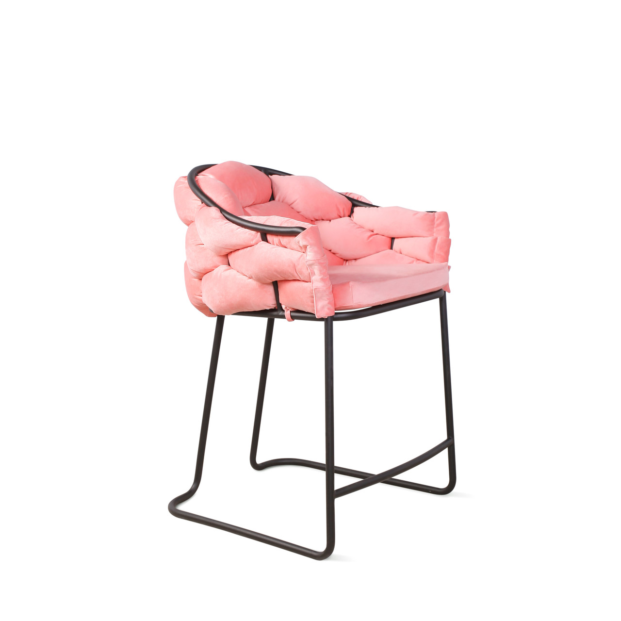 Крісло барне Елеон каркас сталь Ral-9005 чорний тканина 1 категорії, 62х62х110 см (Pradex ТМ)