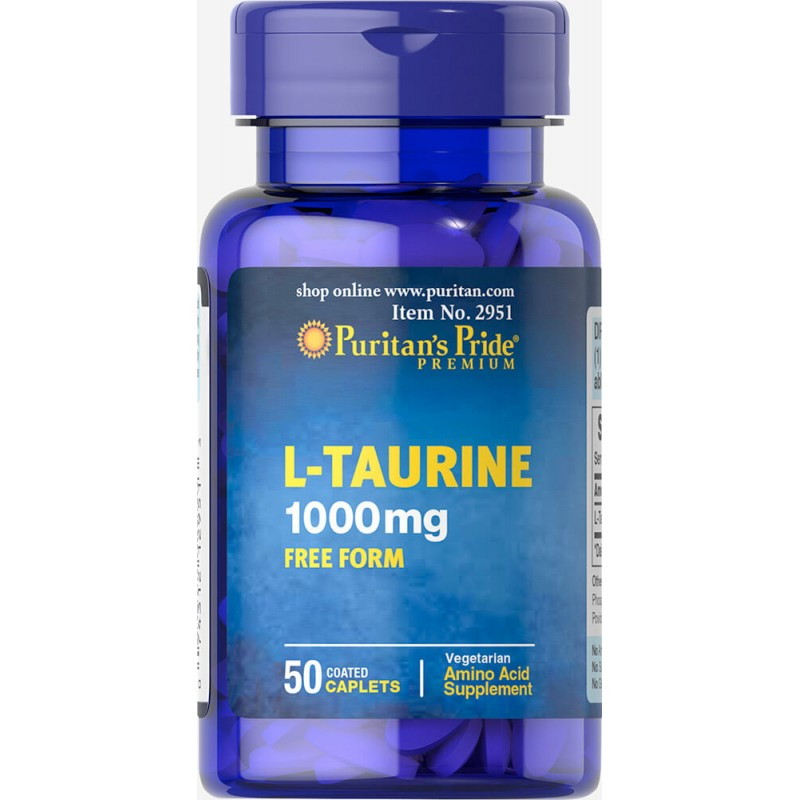 Таурин / Taurine 1000 mg 50 Caplets - фото 1 - id-p462250600