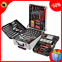 Набор инструментов в чемодане WMC TOOLS 399 предметов, большой набор инструментов и ключей с тележкой
