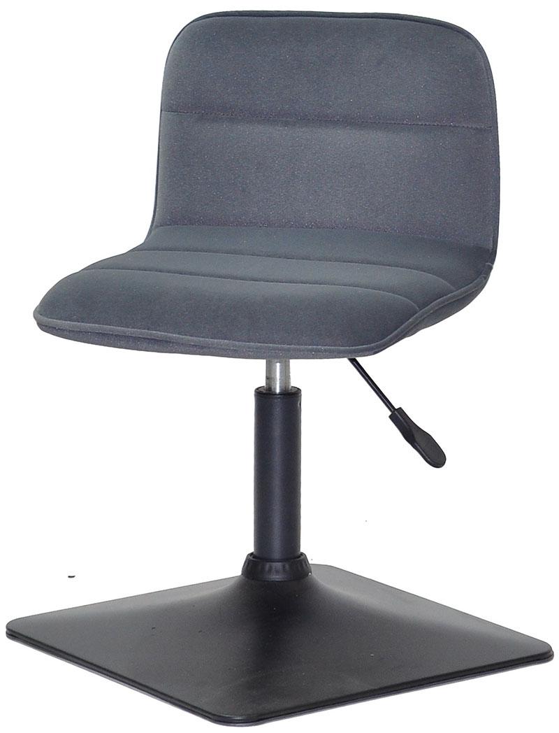 Стілець Real 4BK-Base сірий 1004 велюр на чорній квадратній опорі-нозі з регулюванням висоти сидіння, фото 1