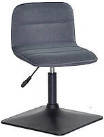 Стілець Real 4BK-Base сірий 1004 велюр на чорній квадратній опорі-нозі з регулюванням висоти сидіння, фото 5