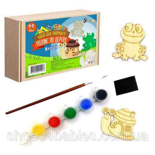 Набір для розпису для дерева "Магніти: Жабеня й равлик"