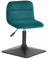 Стілець Real 4BK-Base зелений 1003 велюр на чорній квадратній опорі-нозі з регулюванням висоти сидіння, фото 5