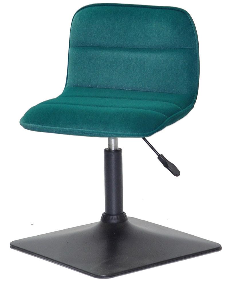 Стілець Real 4BK-Base зелений 1003 велюр на чорній квадратній опорі-нозі з регулюванням висоти сидіння, фото 1