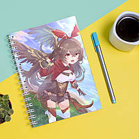 Скетчбук (Sketchbook) блокнот для рисования с принтом "Genshin Impact - Геншин Удар 6"
