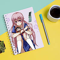 Скетчбук (Sketchbook) блокнот для рисования с принтом The Yukiteru Diary-Дневник будущего Повторный набор