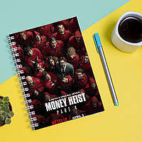 Скетчбук Sketchbook (блокнот) для рисования с принтом Бумажный дом (сериал 2017) La casa de papel