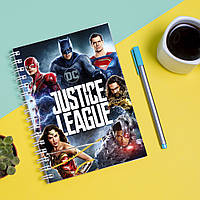 Скетчбук Sketchbook (блокнот) для рисования с принтом Лига справедливости - Justice League