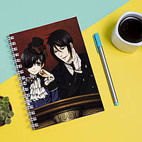 Скетчбук Sketchbook (блокнот) для рисования с принтом Темный дворецкий-Kuroshitsuji 2