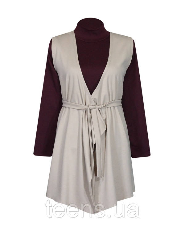 Жіночий діловий костюм — строгий гольф і вільний жакет, фото 1