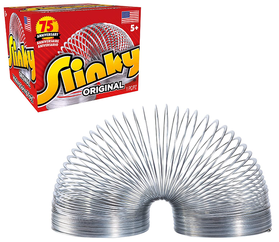 Оригинальная шагающая пружинная игрушка Slinky, металлическая гуляющая ...