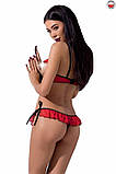 Комплект білизни CHERRY SET OpenBra red XXL/XXXL - Passion Exclusive: відкритий ліф, трусики-спіднич PS25509, фото 2
