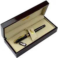 Ручка перова "Croco" 506 чорний корпус,в дерев.пеналі, шт