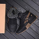 Зимові чоловічі чорні шкіряні черевики з хутром, фото 3