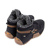 Зимові чоловічі чорні шкіряні черевики з хутром, фото 7